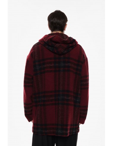 Imperial Homme veste bordeaux a carreaux et capuche