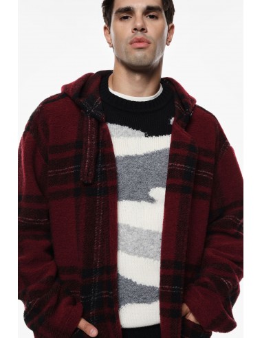 Imperial Homme veste bordeaux a carreaux et capuche