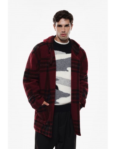 Imperial Homme veste bordeaux a carreaux et capuche