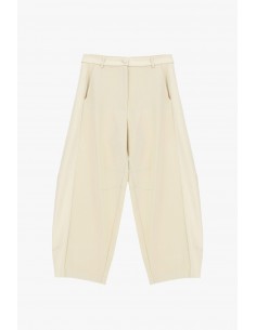 Imperial Femme pantalon ballon beige avec detail satin Imperial Femme pantalon ballon beige avec detail satin