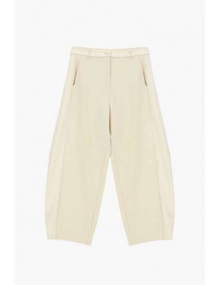 Imperial Femme pantalon ballon beige avec detail satin