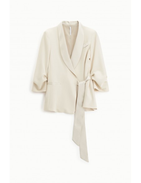 Imperial Femme Blazer de smoking Ecru croisé cache-coeur