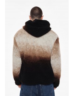 Imperial Homme Blouson a capuche en eco fourrure "Blouson homme Imperial à capuche en éco-fourrure tie & dye noir, chocolat et beige, vue de dos
