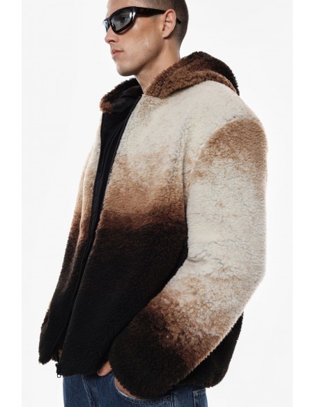 Imperial Homme Blouson a capuche en eco fourrure