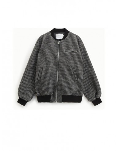 Imperial Homme blouson oversize en laine melangée grise et noire