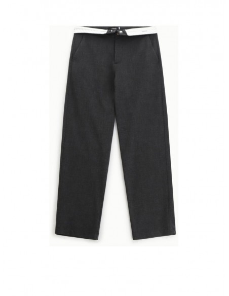 pantalon imperial homme gris a taille retournée
