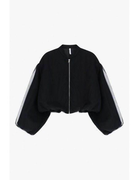 Imperial femme bomber oversize Noir en tulle