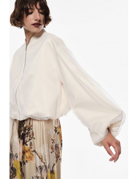 Imperial femme bomber oversize Noir en tulle