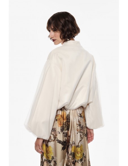 Imperial femme bomber oversize Noir en tulle