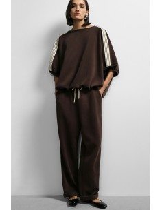 Imperial Femme Pantalon de jogging Kaki a Galon rayé Imperial Femme Pantalon de jogging chocolat a Galon rayé