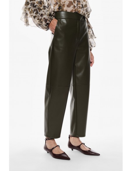 Imperial Femme pantalon kaki en cuir vegan