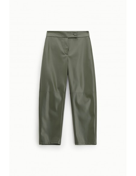 Imperial Femme pantalon kaki en cuir vegan
