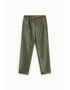 Imperial Femme pantalon Jogger en cuir vegan kaki Imperial Femme pantalon Jogger en cuir vegan kaki