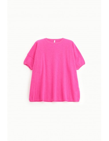 Imperial Femme Tshirt fuschia en laine et cachemire melangé