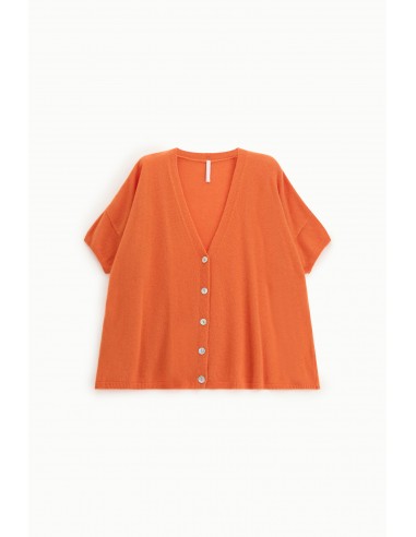 Imperial Femme cardigan orange en laine et cachemire melangé