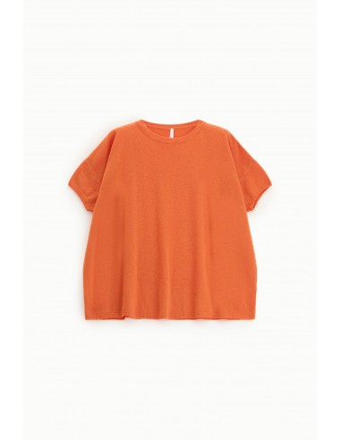 Imperial Femme Tshirt Orange en laine et cachemire melangé