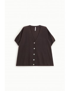 Imperial Femme cardigan chocolat en laine et cachemire melangé
