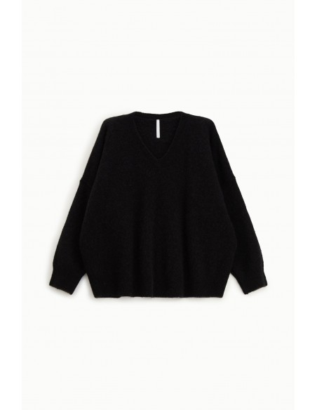Imperial Femme pull Noir en laine et  baby alpaga melangé
