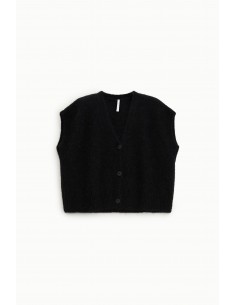 Imperial Femme Cardigan Noir en laine et mohair melangé Imperial Femme Cardigan Noir en laine et mohair melangé