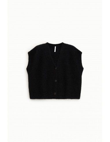 Imperial Femme Cardigan Noir en laine et mohair melangé
