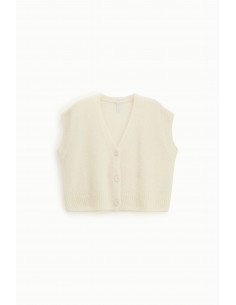 Imperial Femme Cardigan Ecru en laine et mohair melangé Imperial Femme Cardigan Ecru en laine et mohair melangé