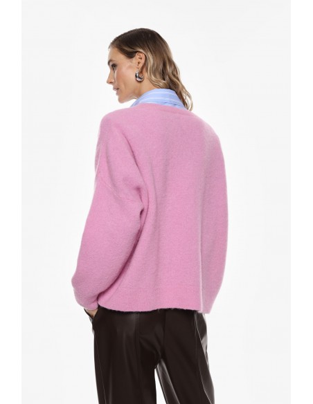 pull rose en baby alpaga