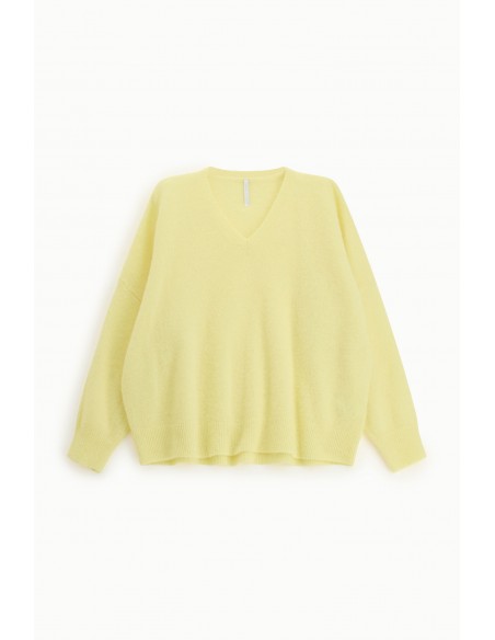 Imperial Femme pull Jaune en laine et  baby alpaga melangé