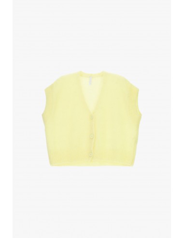Imperial Femme Cardigan Jaune en laine et mohair melangé