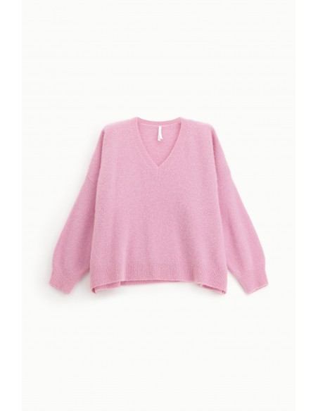 Imperial Femme pull Rose en laine et  baby alpaga melangé