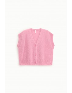 Imperial Femme Cardigan Rose en laine et mohair melangé Imperial Femme Cardigan Rose en laine et mohair melangé