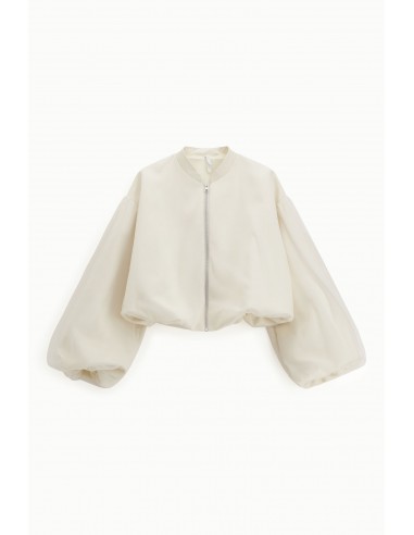 Imperial femme bomber oversize Ecru en tulle