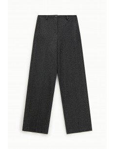 Imperial Femme Pantalon Palazzo en jersey noir pailleté