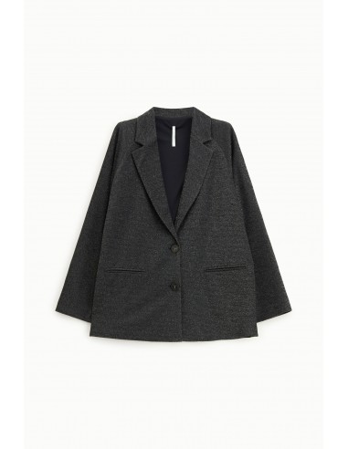 Imperial Blazer oversized en jersey noir pailleté