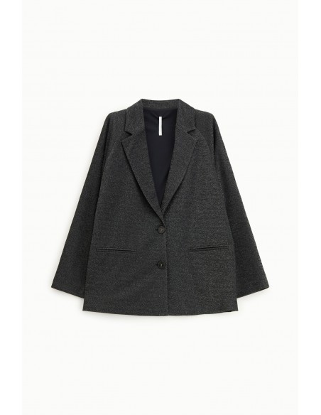Imperial Blazer oversized en jersey noir pailleté