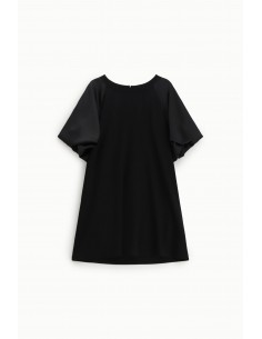imperial Femme Robe Sweat noire à manches ballon satin imperial Femme Robe Sweat noire à manches ballon satin