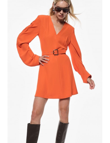 Imperial Femme robe courte Orange ceinturée