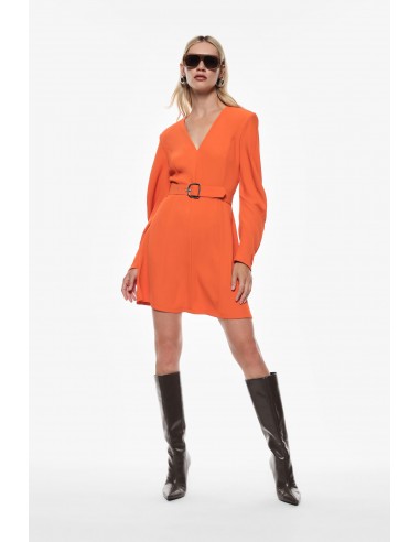 Imperial Femme robe courte Orange ceinturée