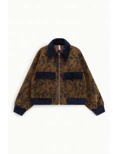 Imperial Femme blouson oversize camel en velours broché Imperial Femme blouson oversize camel en velours broché