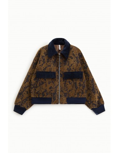Imperial Femme blouson oversize camel en velours broché