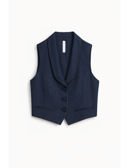 Gilet Imperial Femme LD06 en jean bleu