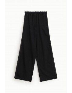 Imperial Femme Pantalon large Noir avec galon satin noir Imperial Femme Pantalon large Noir avec galon satin noir