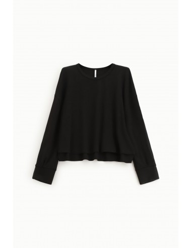 Imperial Femme sweat-shirt Noir avec insert satin aux manches