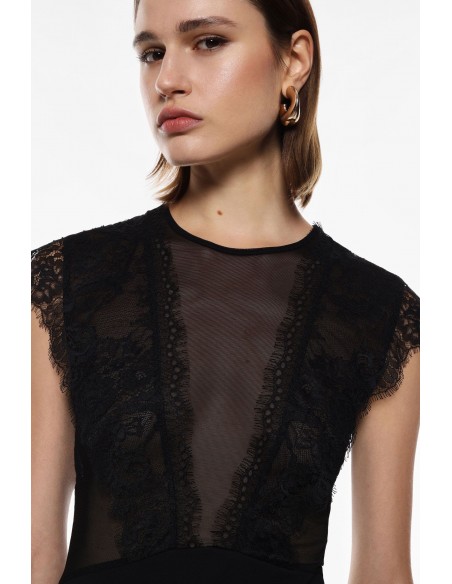 Imperial femme body noir tulle et dentelle