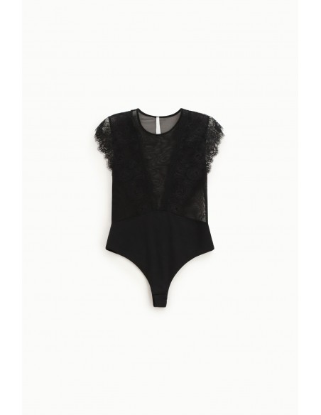 Imperial femme body noir tulle et dentelle