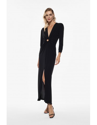 Imperial Femme Robe longue Noire avec detail ajouré