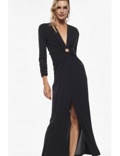 Imperial Femme Robe longue Noire avec detail ajouré Imperial Femme Robe longue Noire avec detail ajouré