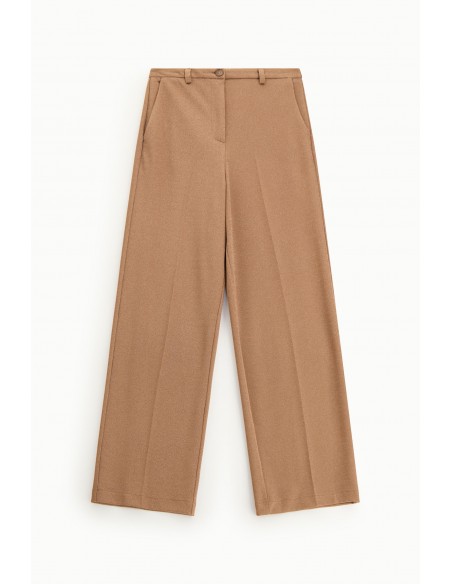 Imperial Femme Pantalon Palazzo en jersey Cognac pailleté