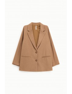 Imperial Blazer oversized en jersey Cognac pailleté Imperial Blazer oversized en jersey Cognac pailleté