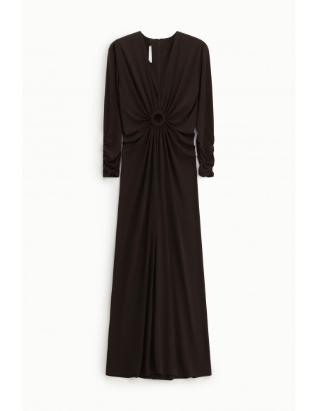 Imperial Femme Robe longue Chocolat avec detail ajouré