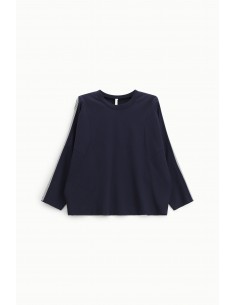 Imperial Femme sweat-shirt Bleu Marine avec galon Imperial Femme sweat-shirt Bleu Marine avec galon